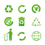 绿色环保图标垃圾回收图标