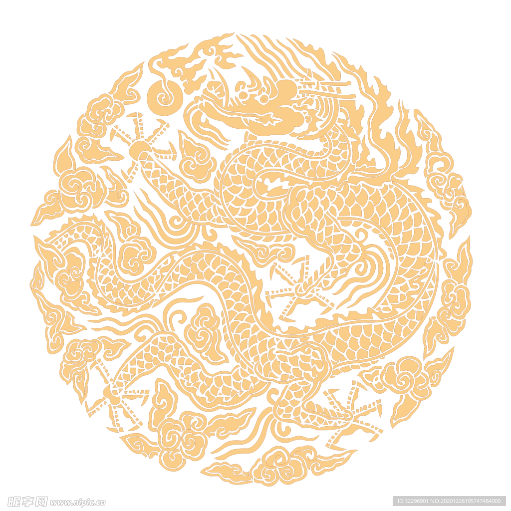 中国风金色龙元素