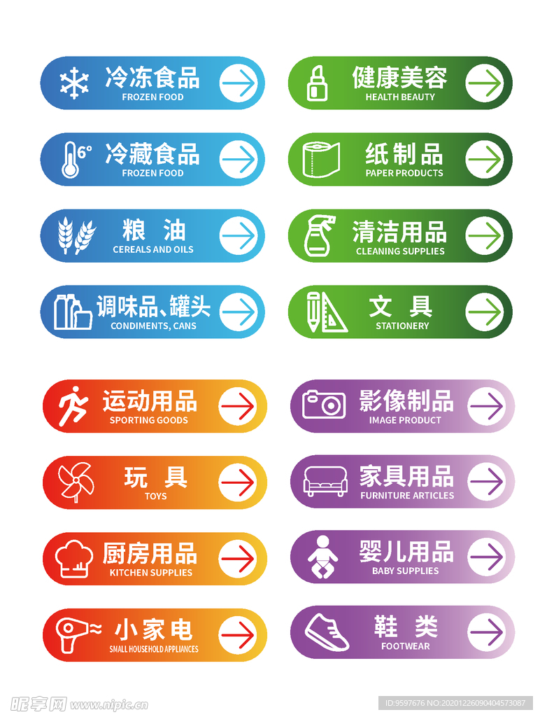 超市指示牌标识设计