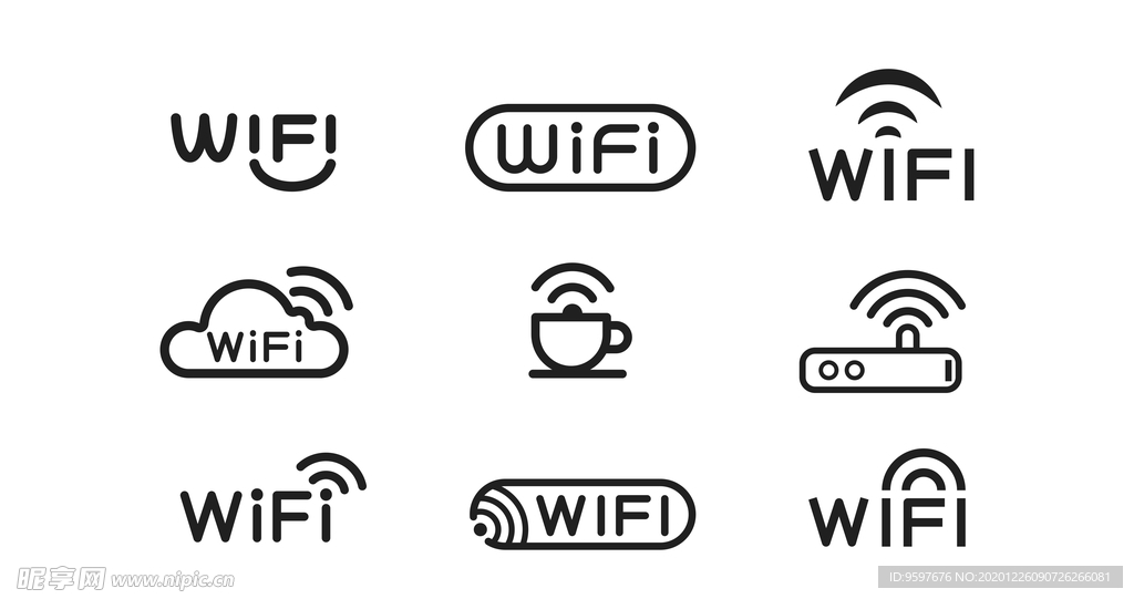 单色多场景应用无线WIFI标识