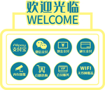 欢迎光临支付方式门贴标识