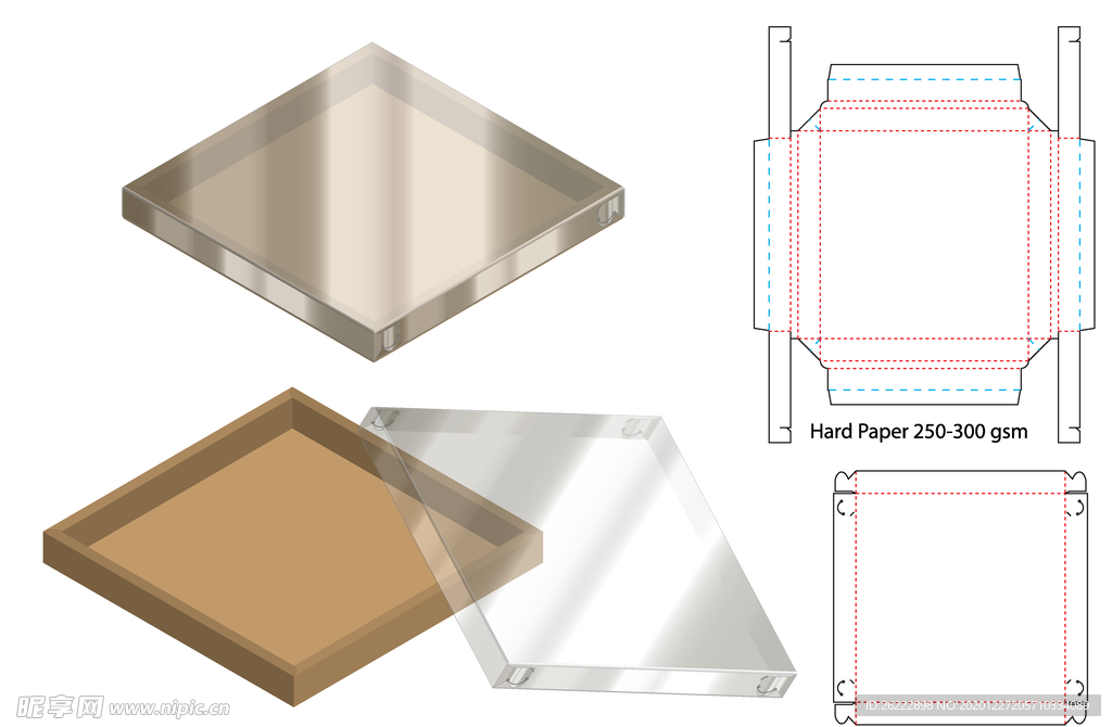 简易方形PVC天地盖礼盒包装