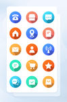 简约黑绿色基础线性icon图标