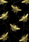 闪光金色蜜蜂背景纸纹