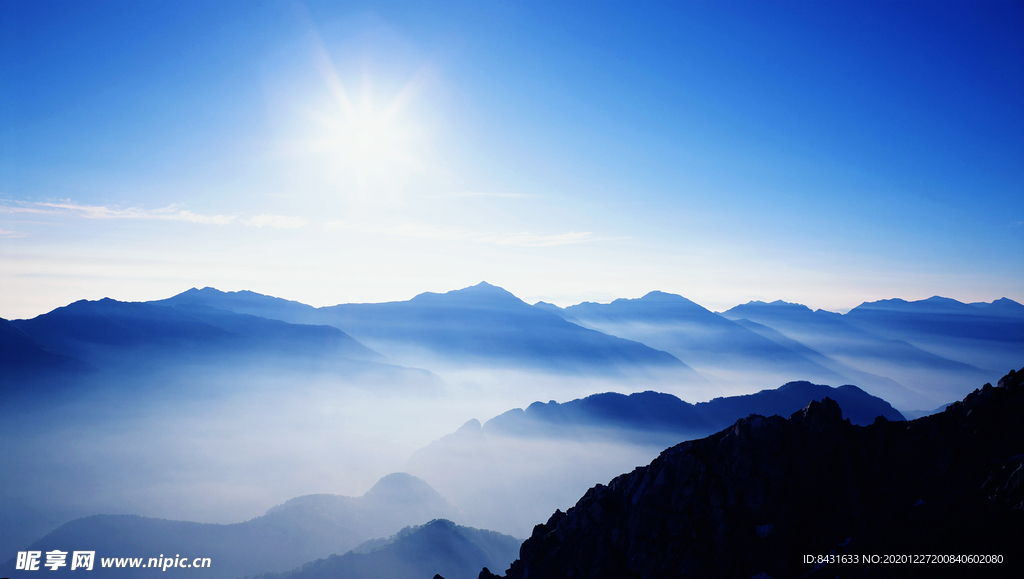 企业文化背景 蓝色山川背景