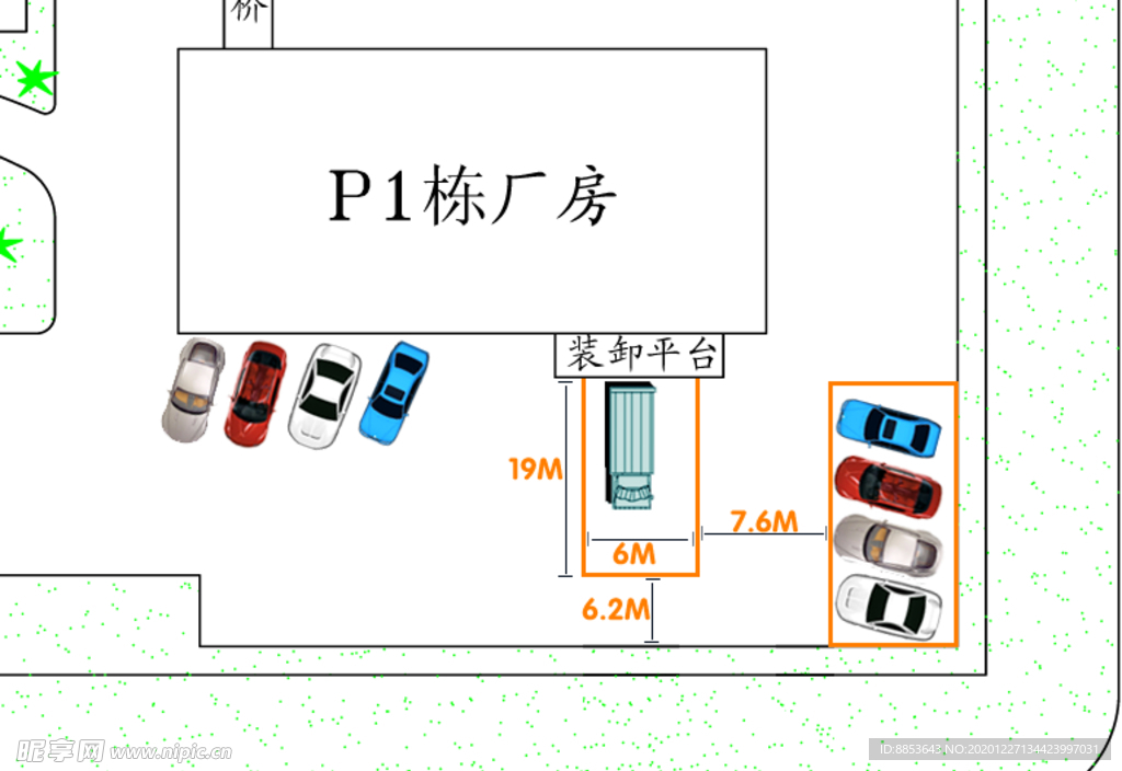 停车场出货台平面图