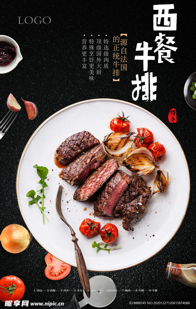 西餐牛排海报