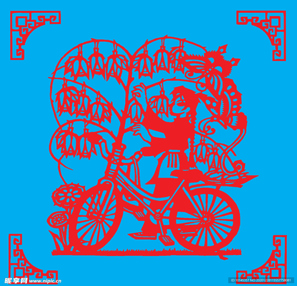 卖花剪纸