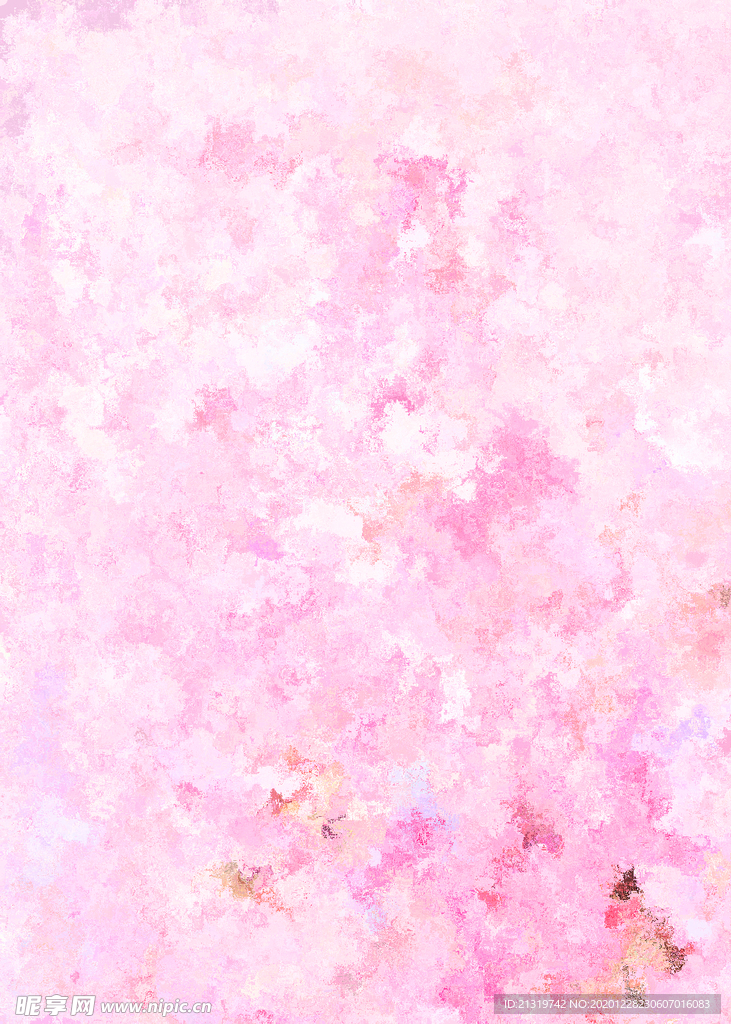 梦幻樱花树粉色水彩油画质感背景