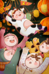 卡通手绘牛年牛的生日