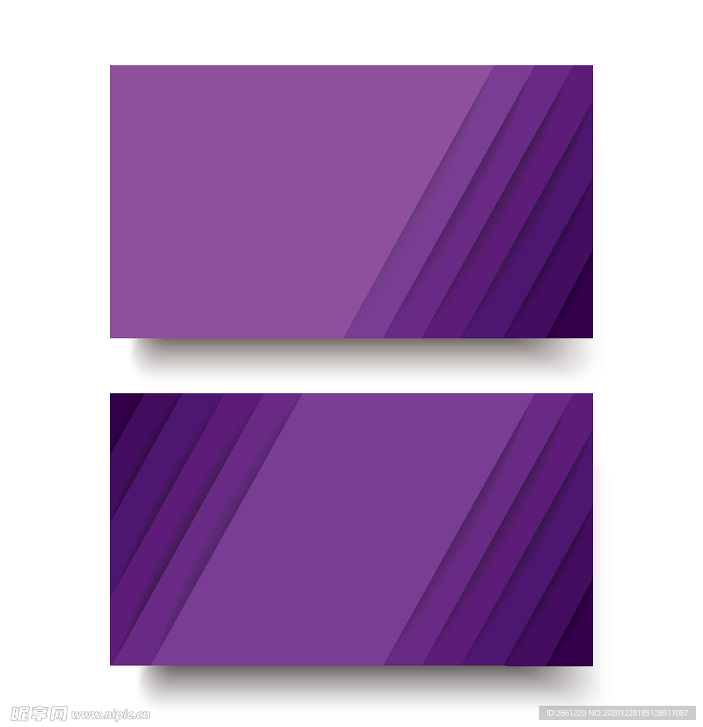 紫色线条双面名片模板名片