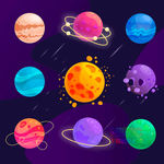 大全手绘地球模板土星卡通模版