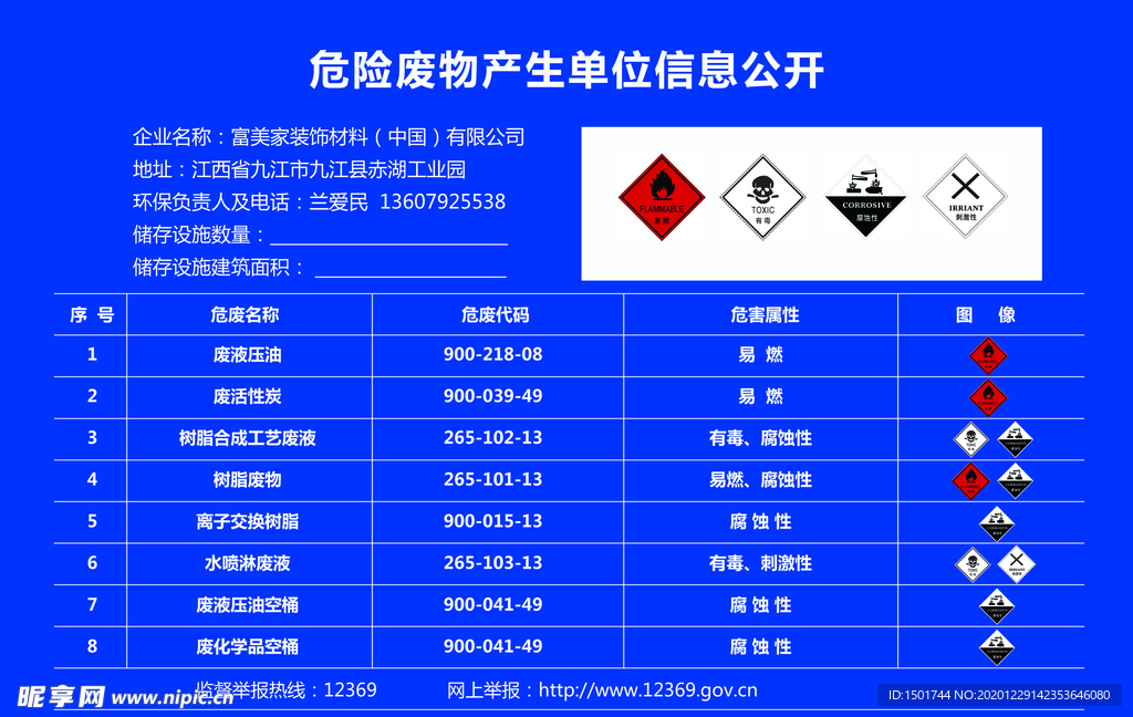 危险废物产生单位信息公开