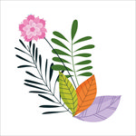 手绘花草矢量