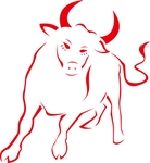 单色线稿牛年斗牛素材