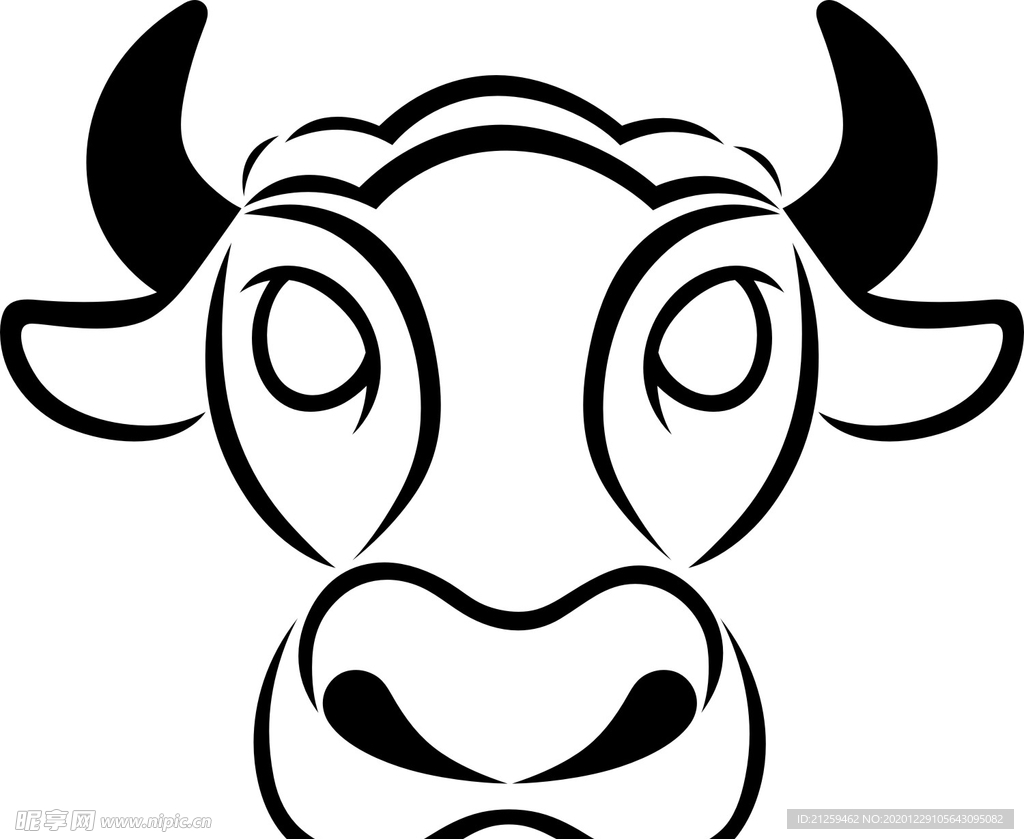 图标线描牛