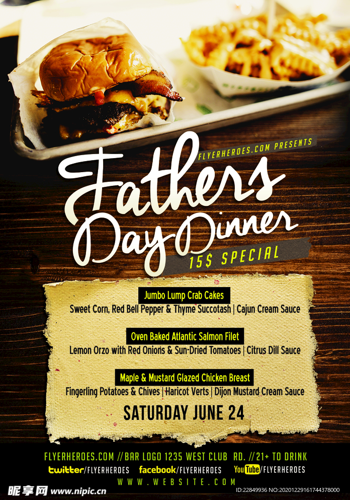 国外早餐面包食物海报PSD素材