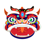 卡通狮子头装饰元素