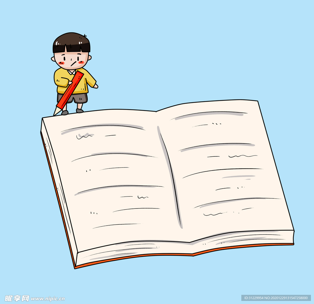 书本与男孩