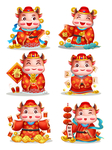 新年卡通牛财神