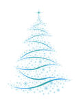 蓝色抽象线条圣诞树