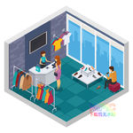 house3d模板银行插画