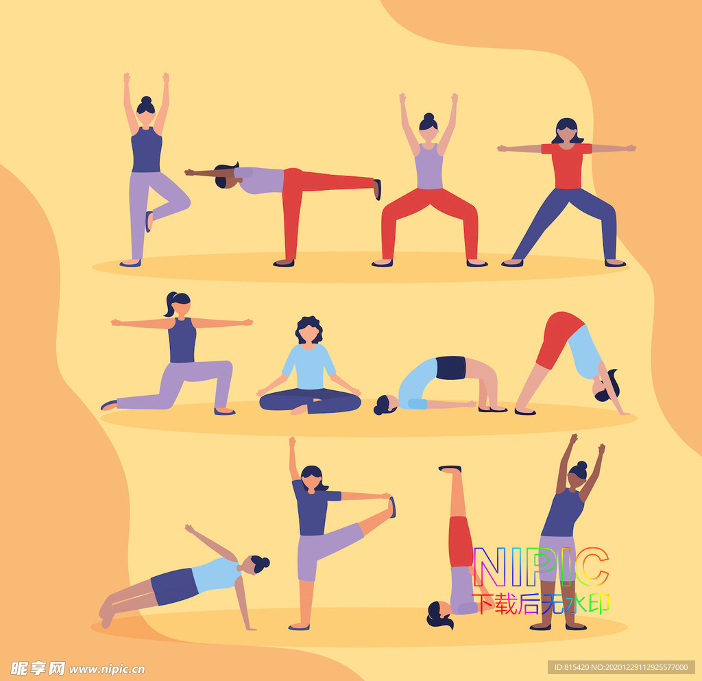 姿势yoga美女背景图文件