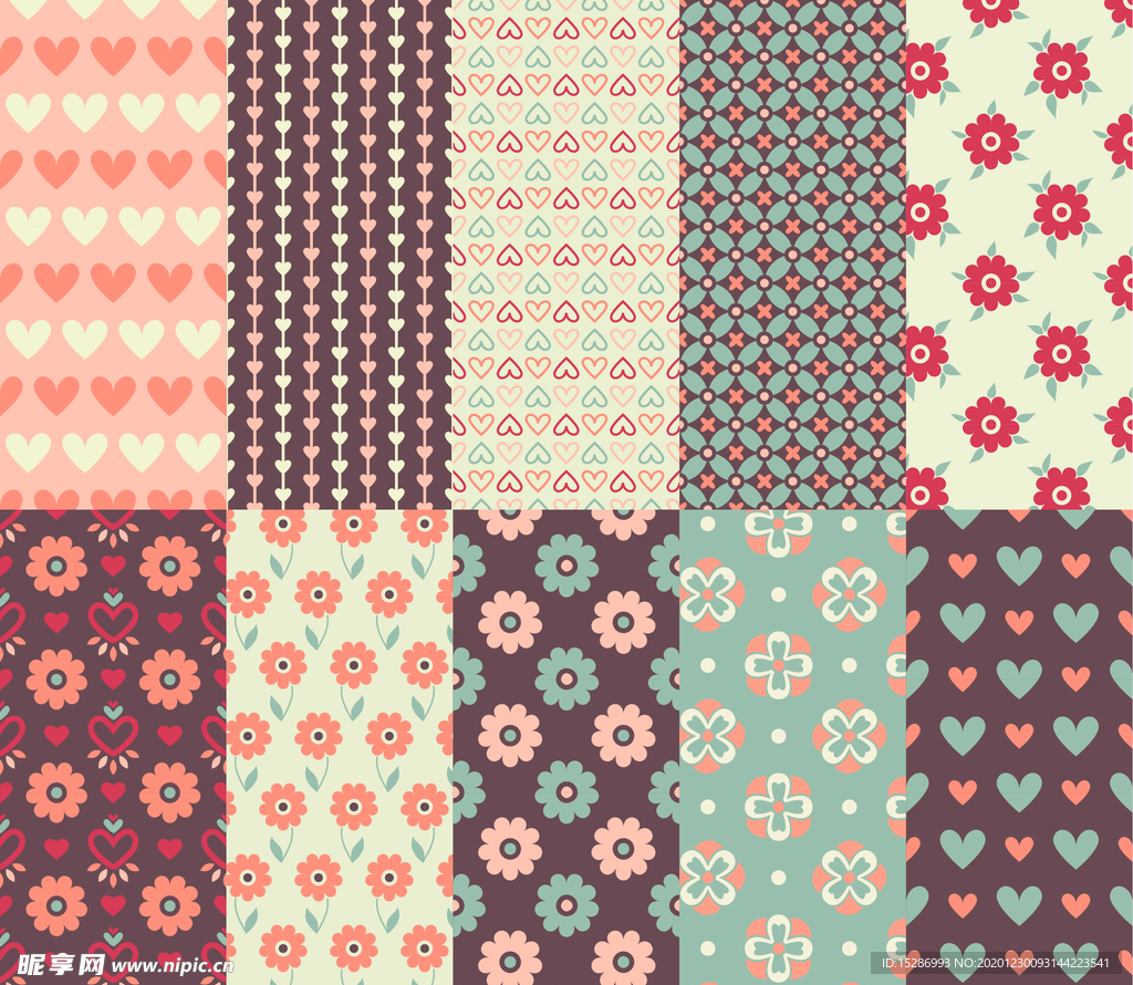 矢量花纹×10