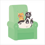 手绘卡通猫