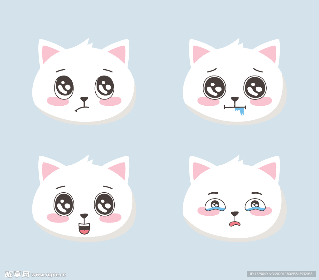 手绘卡通猫表情