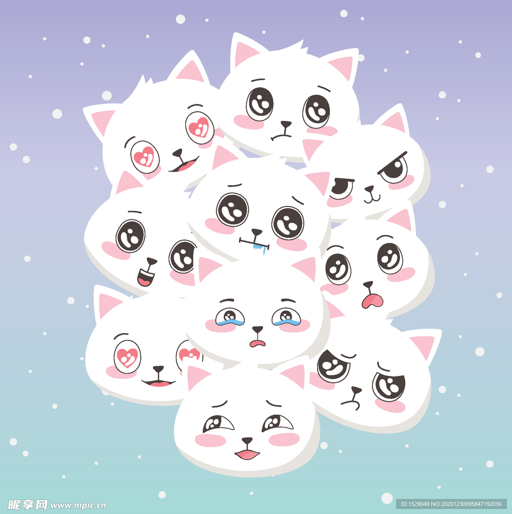 手绘卡通猫