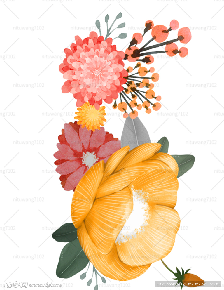 手绘鲜花