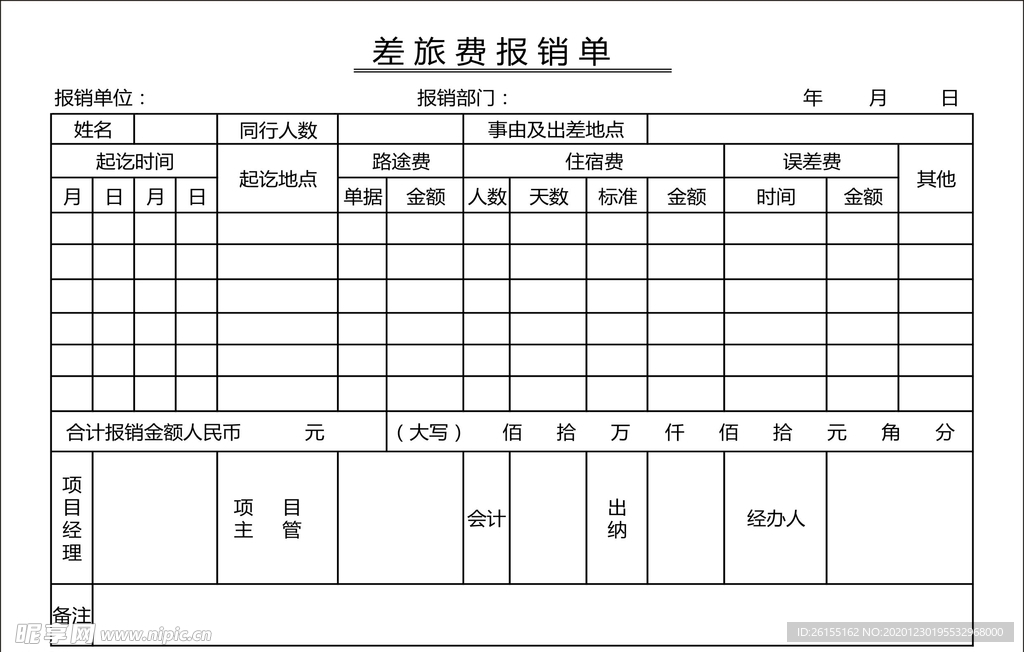 差旅费报销单