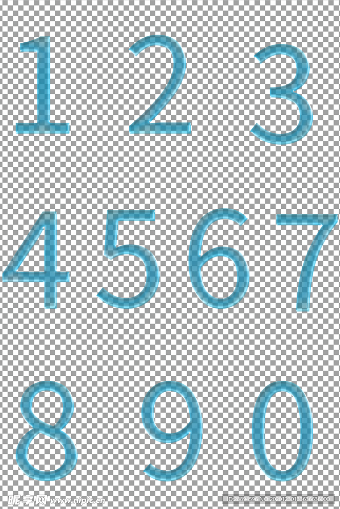 透明液体数字