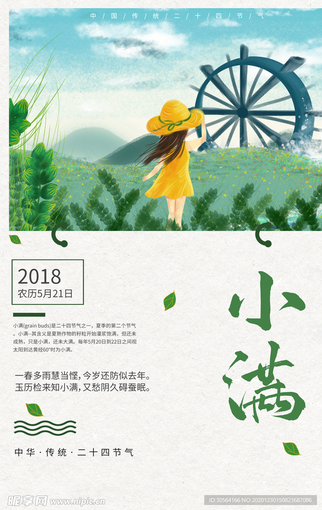 小满节气传统活动宣传海报素材