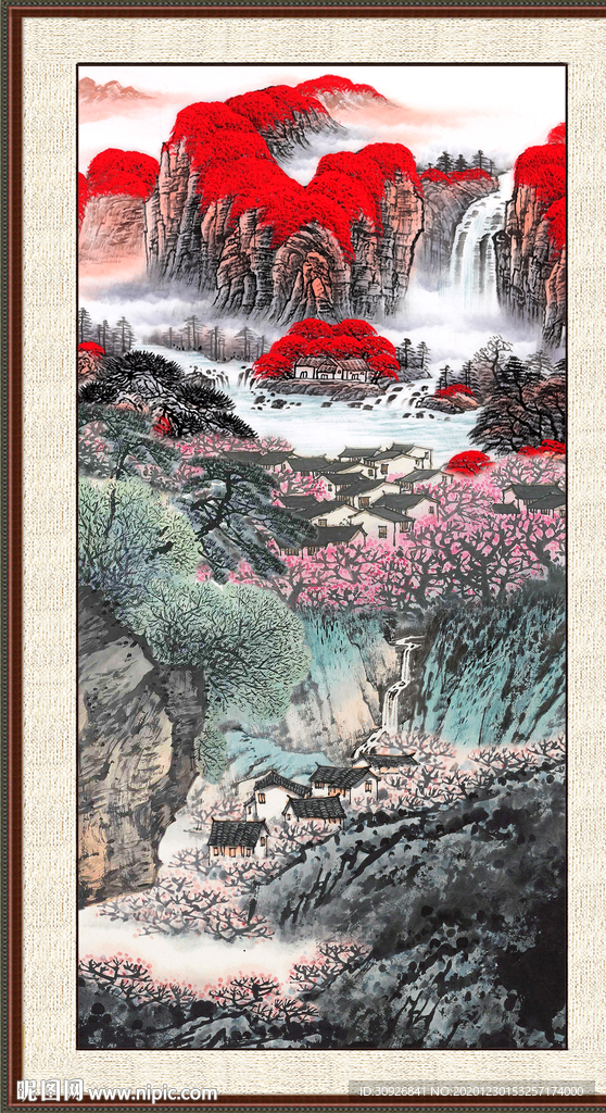 竖幅山水画