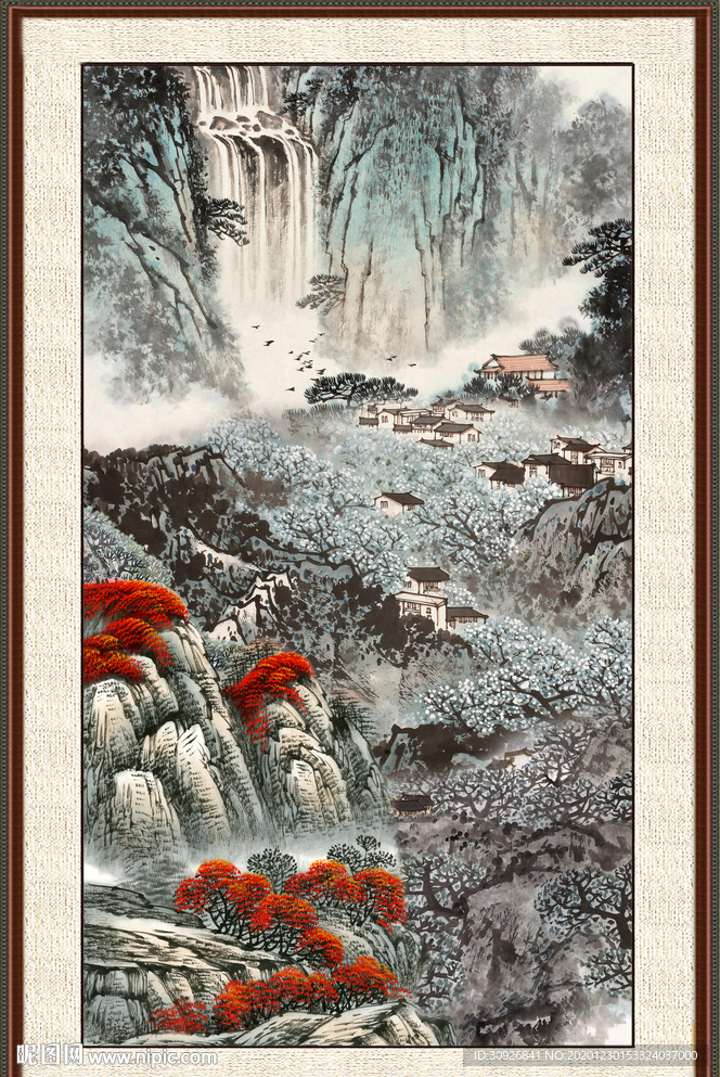 竖幅山水画