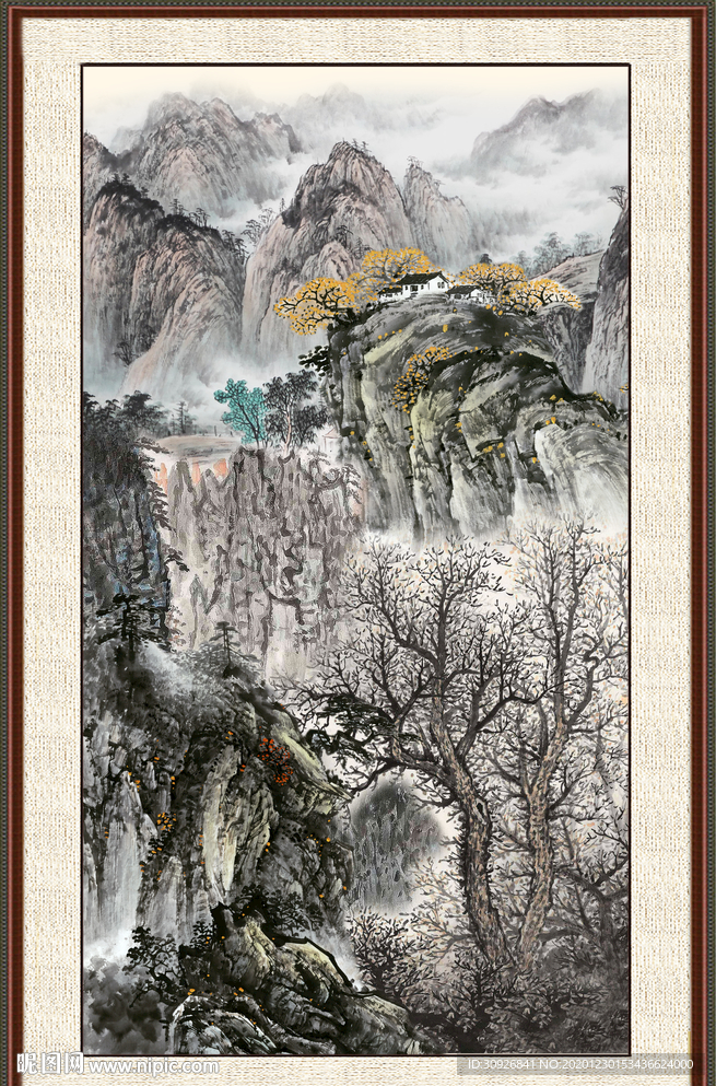 竖幅山水画