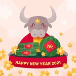 牛 新年展板背景
