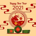 牛 新年展板背景