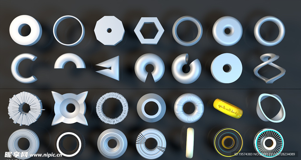 C4D 模型 不锈钢工件零件