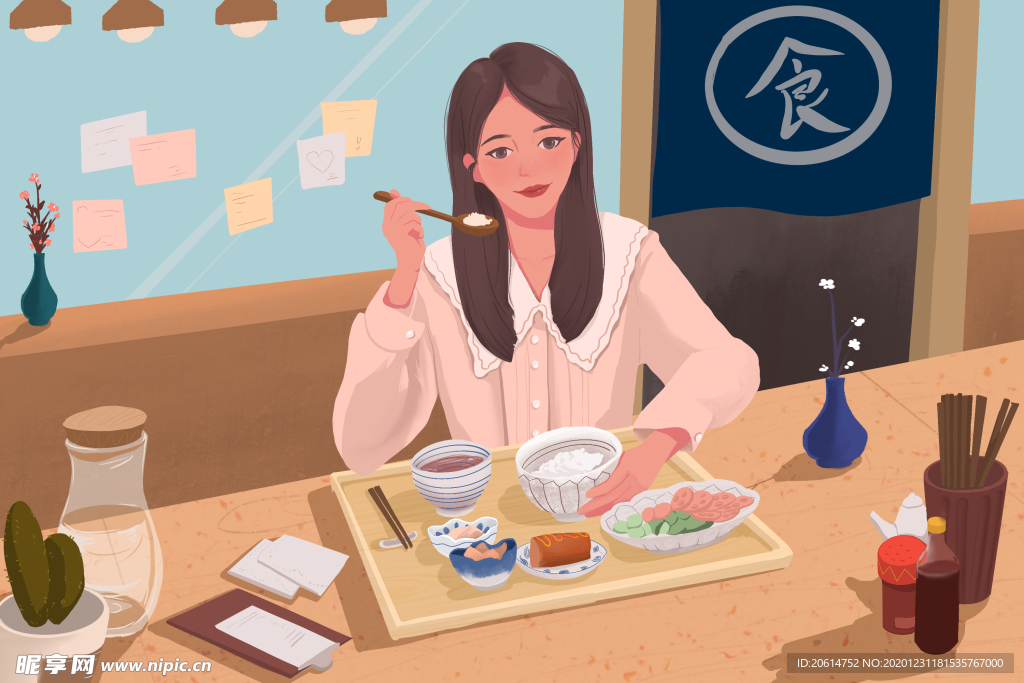 就餐的女孩