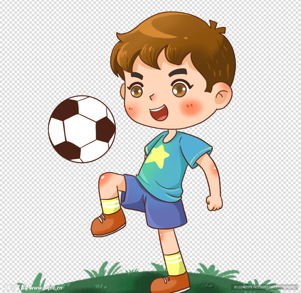 卡通运动系儿童插画之足球少年