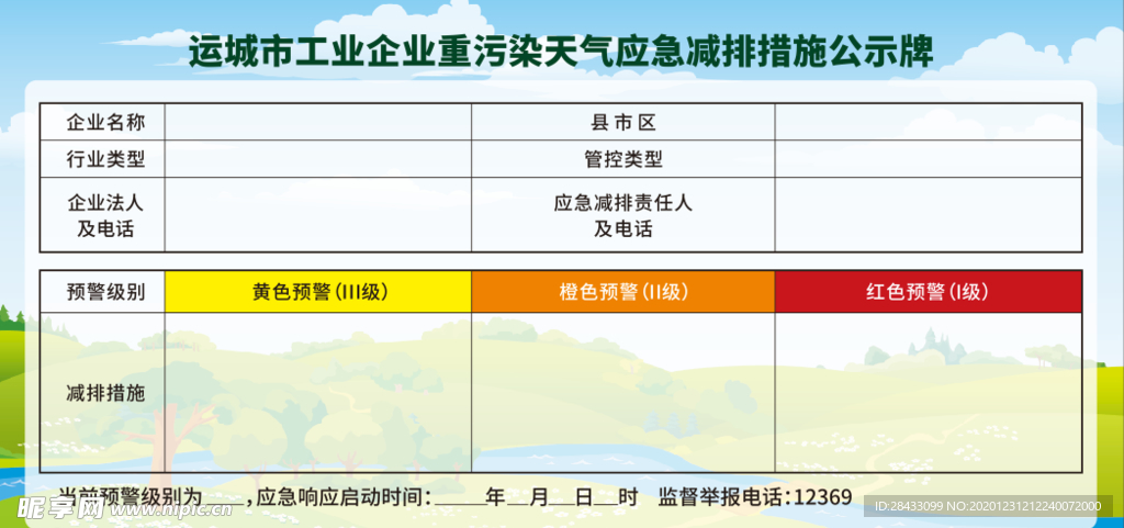 工业企业重污染天气应急减排措施