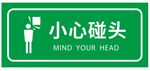 矢量小心碰头提示牌