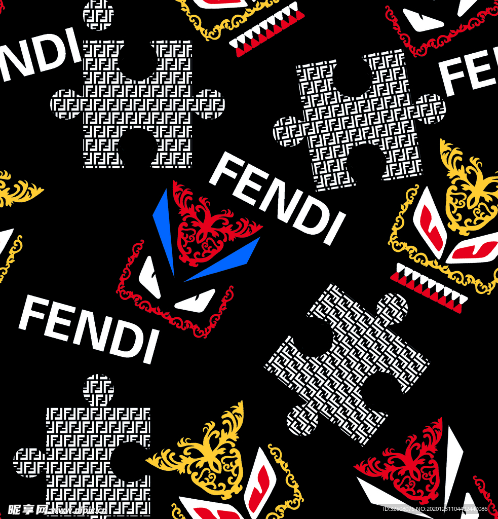 大牌 芬迪  男装 数码印花