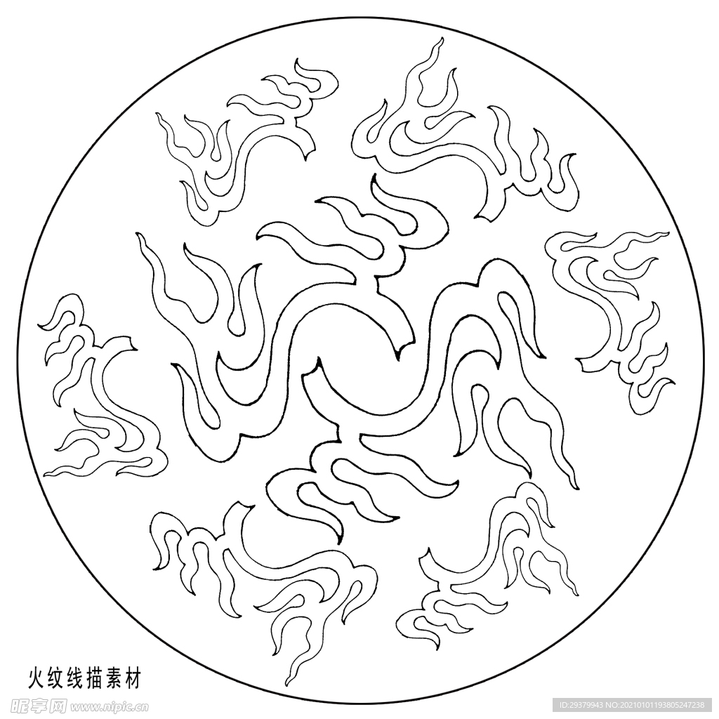 火纹线描素材