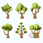 low poly 小树