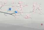 花鸟背景墙 中式背景墙 装饰画