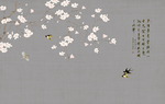 花鸟背景墙 中式背景墙 装饰画
